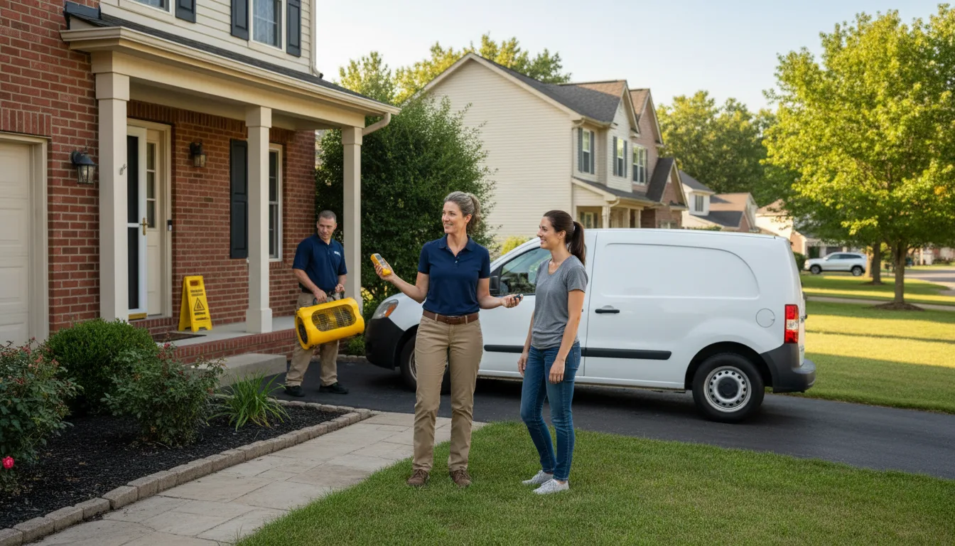 Residential water damage restoration in Oquawka, IL